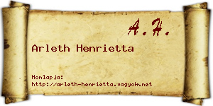 Arleth Henrietta névjegykártya
