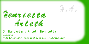 henrietta arleth business card